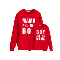 [In stock] การค้าต่างประเทศแม่ลูกแกล้งแม่ลูก MAMA BOY เสื้อผ้ายามแขนยาวแม่และเด็กเสื้อตัวอักษรยุโรปและอเมริกาวันแม่