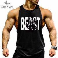 hot【DT】 Joe. Brand Men Top workout BEAST print Stringer sportswear Undershirt