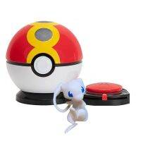 ชุดของเล่นเกมต่อสู้โปเกมอน Thump Flip Pokeball Pokachu Jigglypuff Mew ตุ๊กตาขยับแขนขาได้ตุ๊กตาโมเดลกับ6ชิ้นการ์ดโจมตีแบบสุ่ม