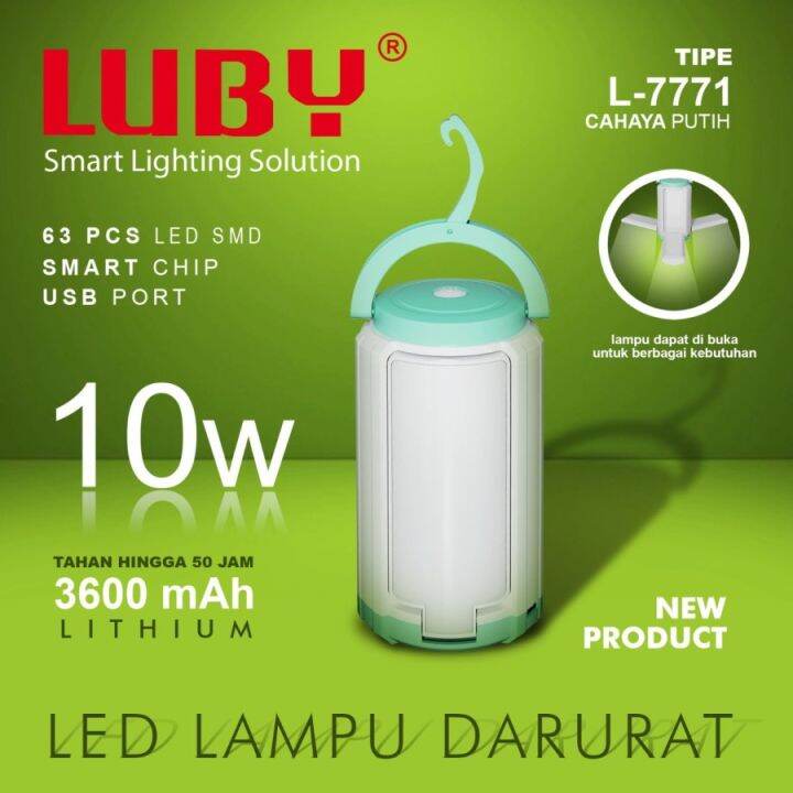 Luby Lithium Lampu Led Emergency Sisi L W Smd Led Lampu Putih With Dimmer Switch