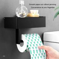 Wall Mounted Roll Tissues Holder with Box Toilet Paper Shelf Storage Rack Toilet Roll Holders