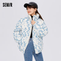 Semir Cotton Coat Women Work Tooling Clothes Winter 2022 New Hooded Loose Simple Youth Handsome Boys Thick Jacket