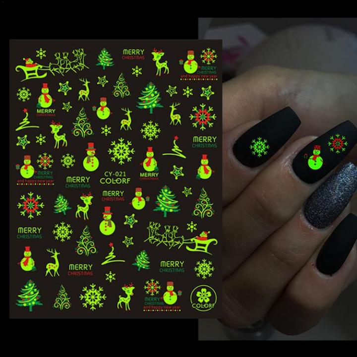 glow-in-the-dark-nail-stickers-9pcs-self-adhesive-nail-decals-3d-glow-in-the-dark-nail-art-supplies-for-women-nail-decals-accessories-nail-stickers-for-nail-art-classical
