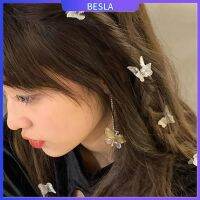 （A VOGUE）❅ 20 pcs Butterfly Clips Mini Hair Clip Transparent Accessories For Women【BESLA】