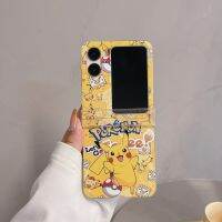 Pikachus มีเคสโทรศัพท์รูปตัวการ์ตูนน่ารักสร้อยคอแบบจี้ห้อยสำหรับปกกันกระแทกแบบฝาพับ N2