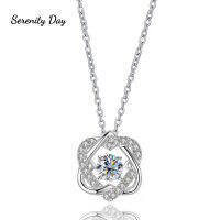 Serenity วัน925เงิน0.51CT Moissanite สร้อยคอ D สี VVS1แฉกสมาร์ทจี้เต้นหัวใจไหปลาร้าโซ่สำหรับผู้หญิง