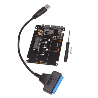 M.2 NGFF MSATA to USB 3.0 Adapter Converter Reader Card with SATA Cable Portable Flash Drive Support SATA SSD