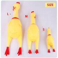 Funny Dog Toys Rooster Crows Attract Screaming Shrilling Yellow Ruer Chicken Pet Dog Boy Kids Sound Toy Chew S M L