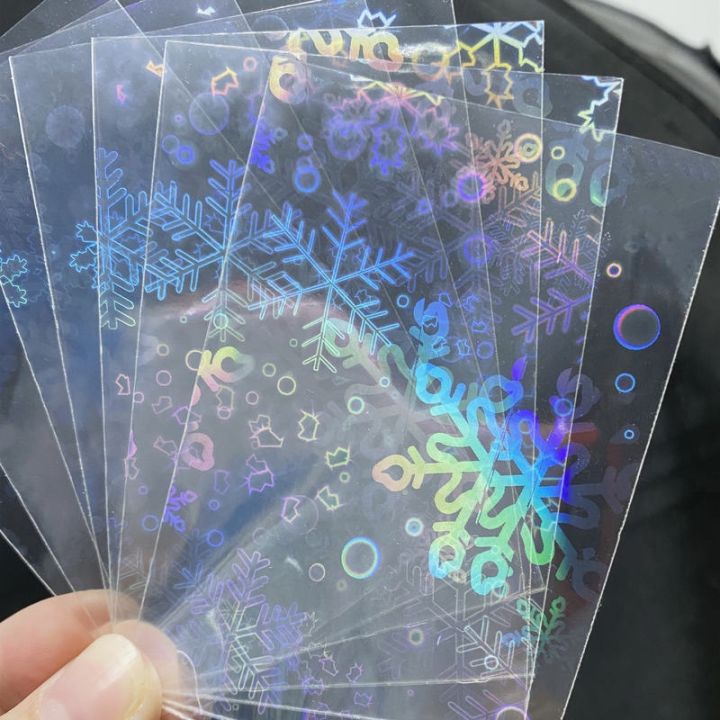 50pcs Snowflake Photocard Sleeves Flashing Film Acid-free Card ...