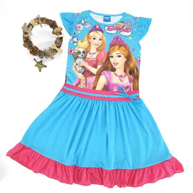 CUTE Disney Barbie Child GIRLS Printed cartoon Character dress (mahal) |  Lazada PH