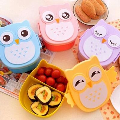 Owl Shaped Lunch Box With Compartments Lunch Food Container With Lids Almacenamiento Cocina Portable Bento Box For Kids School