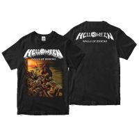 New Fashion Stitch Supply Black Cotton Plastisol Screen Printing HelloweenMegadeth Design Short Sleeve Oversize Tshirt M-XL for Men - WALLS OF JERICHO HEAVY METAL Premium Tshirt 2023