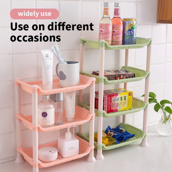 3 Layers Kitchen Organizer Storage Rack High Quality Plastic Assembled  Sundries Storage Holder Bathroom Shelf Home Organization