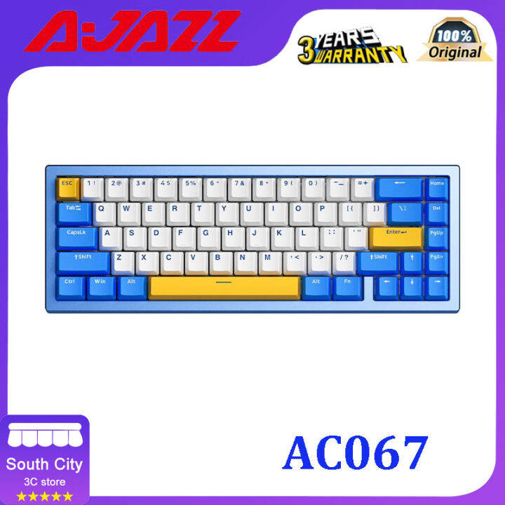 Ajazz AC067 Blue Mechanical Keyboard RGB Hotswap Bluetooth/Cable