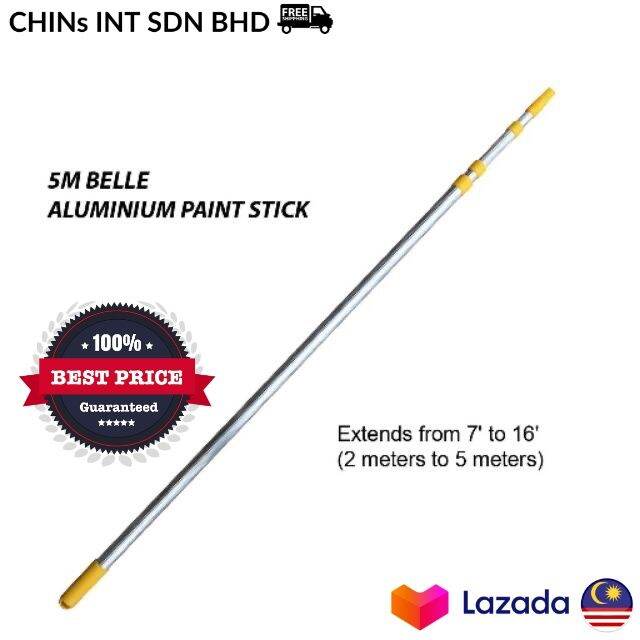 [High Quality] 5m Adjustable Aluminium Extension Pole Paint Brush Rod