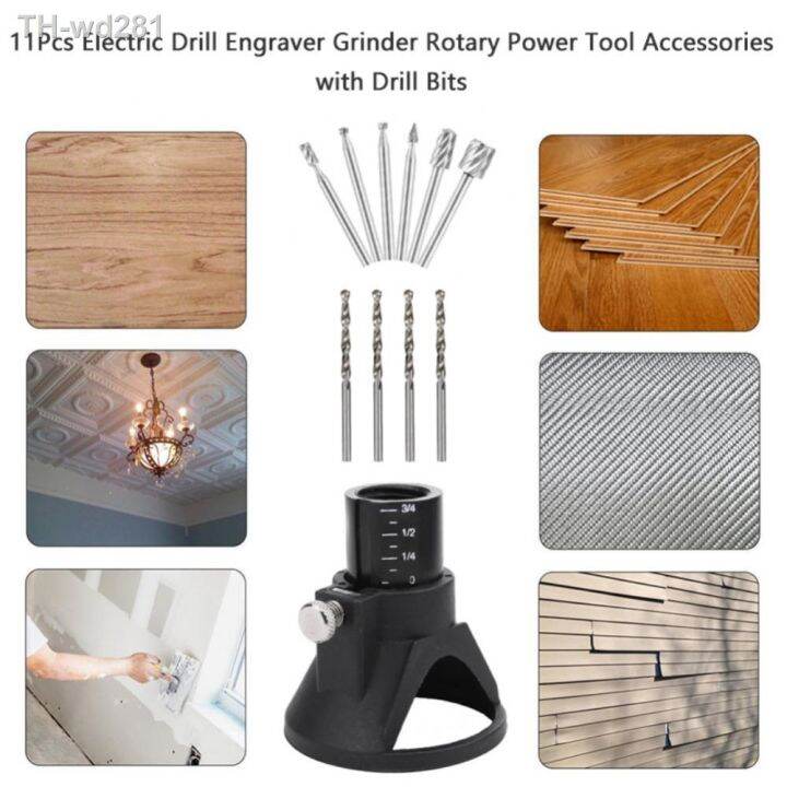 11pcs-electric-drill-engraver-grinder-rotary-locator-power-tool-accessories-with-drill-bits-for-dremel-rotary-tool-power-tool