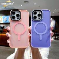 KISSCASE เคส Magsafe ให้ความรู้สึกผิวเคลือบสำหรับ iPhone 15ProMax 15 Pro 15Plus 14 Plus 13 12 11เคสชาร์จแบบไร้สาย