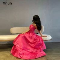 【HOT】⊕✳▬ Xijun Fuchsia Prom Dresses Saudi Arabic Formal Evening Gowns Sleeveless 2023 Tiered