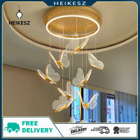 HEIKESZ Nordic Lamp Living Room Headlight Dining Room Led Stair Long Chandelier Internet Celebrity Acrylic Butterfly Creative Art Chandelier nordic modern minimalist design linght for ceiling led drop lights dining kitchen living bedroom pendant