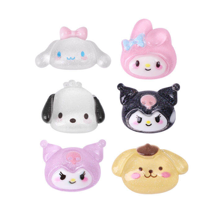 sanrio-โปร่งใสรูปการ์ตูนสัตว์-diy-10ชิ้น5ชิ้น-aksesoris-resin-เหมาะสำหรับกำไลข้อมือที่ผูกผมและอุปกรณ์ตกแต่งอื่นๆ