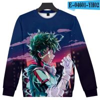 Sudadera con estampado 3D de My Hero Academia Midoriya Izuku All Might para hombre y mujer, de cuello redondo Sudadera con capucha, chándal informal Harajuku para niño