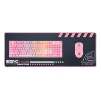 แผ่นรองเมาส์ SIGNO E-Sport MT-306P PINKER รองคีย์บอร์ด สีชมพู ไซต์ยาว ขนาด 770x295x3MM. แผ่นรองเมาส์คอมพิวเตอร์