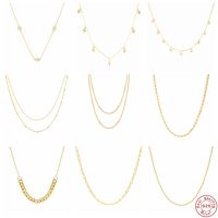 S925 Sterling Silver Collier Femme Multilayer Clavicle Chain Necklace For Women Double Layer Choker Necklaces Jewelry Accessorie