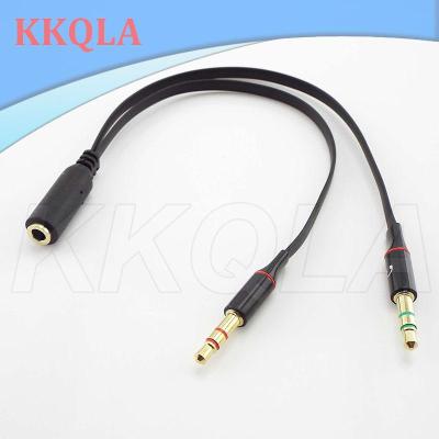 QKKQLA 3.5mm Earphone Adapter Headphone Splitter Audio Female To 2 Male Jack 3.5 Mic Y Splitter Headset To Laptop PC Aux Cable