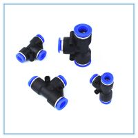 5Pcs 3 Way T รูปนิวเมติก Pe 4มม. ถึง16มม. Od ท่อ Push In Air Gas Fitting Quick อุปกรณ์ Connector Adapters