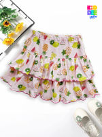 KiddeeCrew กระโปรงเด็ก กระโปรงสั้นชมพูผลไม้รวม Mixed fruit pink mini skirt เหมาะสำหรับอายุ 2-10 ปี