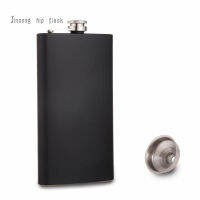 2017 New item of 12 oz black stainless steel hip flask with free funnel , Food degree