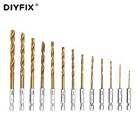 Diyfix 13Pcs Hss เหล็กความเร็วสูงเจาะ Bits ชุดไทเทเนียมเคลือบ Twist เจาะ Bits เครื่องมือคุณภาพสูง Diy Tools