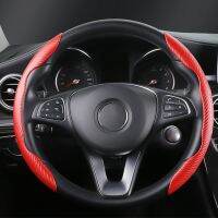 【YF】 38cm 1Pair Fur Carbon Fiber Look Universal Winter Car Steering Wheel Booster Cover Non-Slip Auto Interior Decoration Accessories