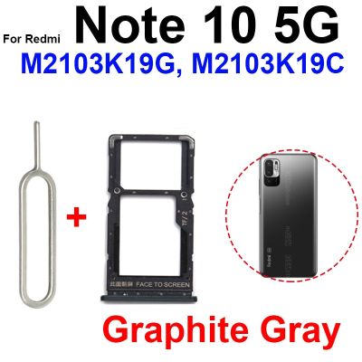ถาดใส่ซิมการ์ดสำหรับ Xiaomi Redmi Note 10S Note 10 Pro 4G 5G ซิมการ์ดคู่ซิมกระเป๋าเก็บบัตรอะไหล่ LKT37121ชิ้นส่วนอะไหล่