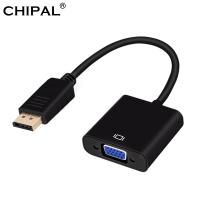 CHIPAL DisplayPort สายไปยังตัวแปลงวีจีเอการเชื่อมต่อสัญญาณภาพในระบบดิจิทัลตัวผู้-ตัวเมีย,โปรเจกเตอร์จอภาพ HDTV แล็ปท็อปสำหรับคอมพิวเตอร์พีซี