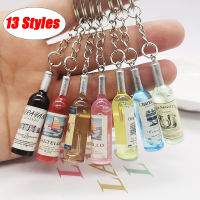 M&amp;H Acrylic Beer Wine Bottle Keychain Various Car Bag Key Ring Pendant Gift