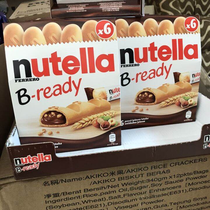 nutella-b-readyขนมนูเทลล่า-ขนมนูเทลล่าบี-นูเทลาบีเรดดี้-ขนาดกล่อง-6-ชิ้น-ขนมชอคโกแลต-ขนมช็อกโกแลต-nutellaแท้นำเข้า100