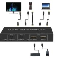 สวิตช์ HDMI KVM 4K อย่างเป็นทางการ2พอร์ต HDMI สวิตช์ KVM USB Hdmouse &amp; Keyboard แชร์สวิตช์ Hdmi KVM 2ชิ้น