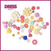 PETI DRESS 100ชิ้นค่ะ เครื่องประดับเรซิ่นเดซี่ เสน่ห์พลาสติก เสน่ห์เรซินขนาดเล็ก ดอกไม้ลูกปัดลูกปัด เครื่องรางเรซิน การตกแต่งสวยงาม เครื่องรางเรซินขนาดเล็ก