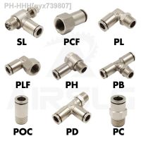 Pneumatic Connectors BSPT M5 1/8 1/4 3/8 1/2 Male Nickel Plated Brass Push In Quick Connector Release Air Fitting Plumbing