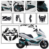 สำหรับฮอนด้า PCX160 PCX 160ตัวรถจักรยานยนต์ทั้งตัวคาร์บอนป้องกันคาร์บอนไฟเบอร์สติกเกอร์ฟิล์มท่อไอเสียด้านข้างตัวถังด้านในแป้นเหยียบถังน้ำมันอุปกรณ์เสริมสติกเกอร์