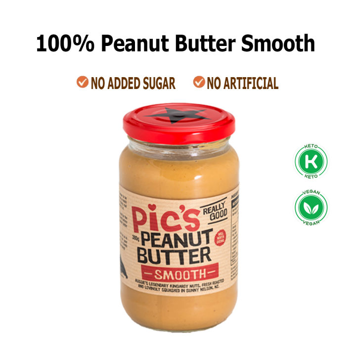 pic-s-peanut-butter-smooth-380g-พิคส์-พีนัท-บัตเตอร์-สมูท-เนยถั่ว-ชนิดละเอียด-ขายดีที่สุดจากนิวซีแลนด์-นำเข้าจากนิวซีแลนด์