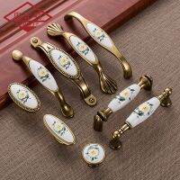 【LZ】○∏❇  AOBT Ceramic Handles Drawer Antique Dresser Pulls and Knobs Classic Vintage Kitchen Cabinet Door Handle Pulls Handles Decor 733