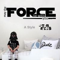 【LZ】◇☊❐  New Design May The Force Be With You War Star Quote WALL STICKER Home Decor Art Vinyl Decal DIY home decoration kids room