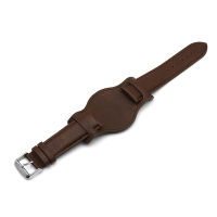 Langley Watch band 18 มม.20 มม.22 มม.cowhide Leather UNIVERSAL STRAP อุปกรณ์เสริมสายนาฬิกาพร้อมถาดฐานเรียบหนังแท้นาฬิกาสร้อยข้อมือสีดำสีน้ำตาลกาแฟ