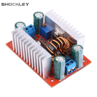 Shockley คอนเวอร์เตอร์ปรับแรงดันไฟฟ้า15A DC 400W ไดรเวอร์ LED แหล่งจ่ายไฟปัจจุบัน8.5-50V เป็น10-60V โมดูลติดตั้งชาร์จแรงดันไฟฟ้า