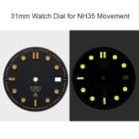 31Mm Green Luminous Watch Dial For NH35 Movement Modified Part Replacement Dials Diving Watches Accessories No Logo