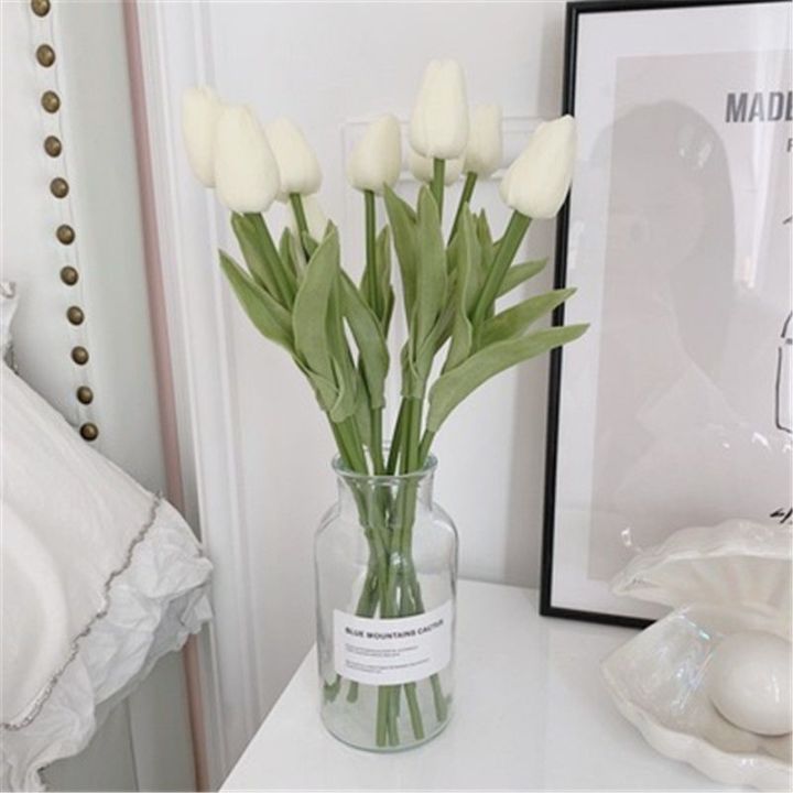 hot-ดอกทิวลิปดอกไม้ประดิษฐ์สไตล์ยุโรปดอกไม้จริงมินิ-pu-ของตกแต่งตกแต่งดอกไม้จัดดอกไม้ตกแต่งบ้านโรงงานขายส่ง