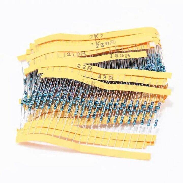 100pcs-1-4w-metal-film-resistor-1r-1m-100r-220r-330r-1k-1-5k-2-2k-3-3k-4-7k-10k-22k-47k-100k-100-220-330-1k5-2k2-3k3-4k7-ohm