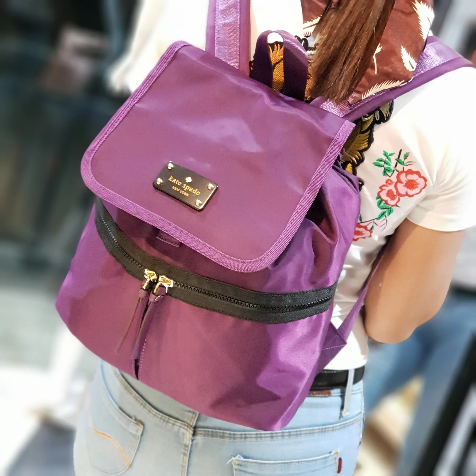 Kate Spade Clark Court Nylon Marin Backpack -Violet | Lazada PH